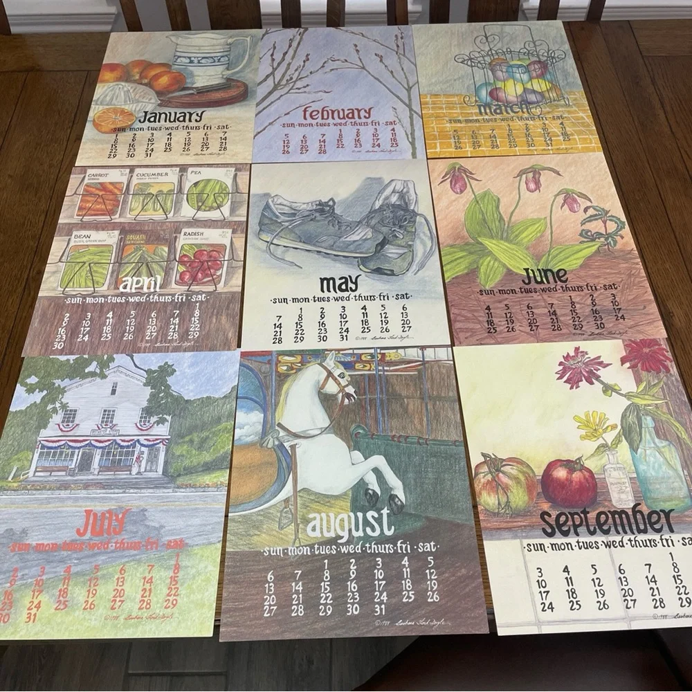 1989 Barbara Ford Doyle CALENDAR BOOK Chatham MA Lithograph Drawing Art Read